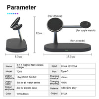 3 in 1 Wireless Charger Stand for Iphone 12/13/14/15/16/17 Fast Charging Station for Apple Watch 10 9 8 7 6 5 4 Airpods 2 3 Pro